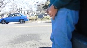 Big-Cock Daddy Stroking Outdoors