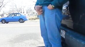 Big-Cock Daddy Stroking Outdoors