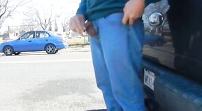 Big-Cock Daddy Stroking Outdoors