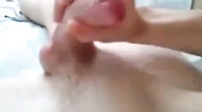 Twink Jacks Off to Xham Porn and Plays with Cum