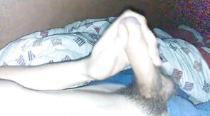 Stroking my cock and cumming hard