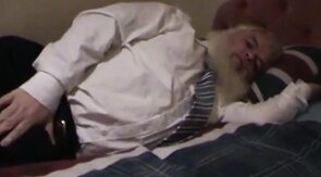 Fat Bear Daddy Wanks His Small Cock