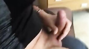 Crossdresser Masturbation with Big Tits & Stockings