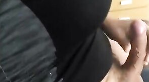 Crossdresser Masturbation with Big Tits & Stockings