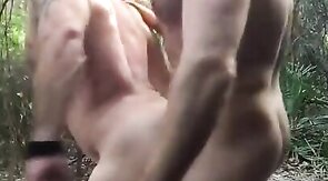 Bareback Outdoor Fuck with a Big-Cocked Hunk