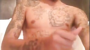 Black Guy Masturbates and Cums All Over Bed