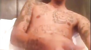 Black Guy Masturbates and Cums All Over Bed