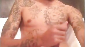 Black Guy Masturbates and Cums All Over Bed