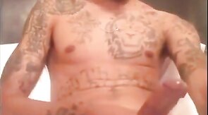 Black Guy Masturbates and Cums All Over Bed