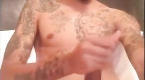 Black Guy Masturbates and Cums All Over Bed
