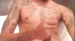 Black Guy Masturbates and Cums All Over Bed