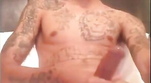 Black Guy Masturbates and Cums All Over Bed