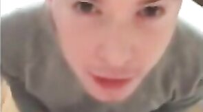 Twink Swallows Big Cock, Amateur Blowjob Video