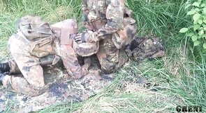 German Military Men Go Wild Outdoors