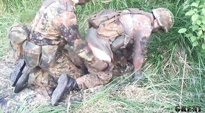 German Military Men Go Wild Outdoors