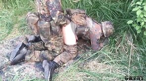 German Military Men Go Wild Outdoors