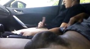 Straight Guy Strokes Big Cock Outdoors