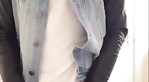 Twink cums hard while jacking off in college dorm room