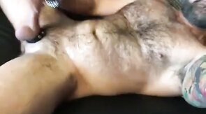 Hairy Muscle Daddy Jerks Off and Cums for Me