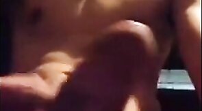 College Twink Strokes His Big Cock on Camera