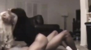 Bareback Amateur Crossdresser Couch Fun