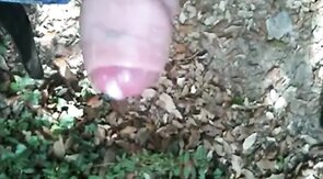 Bearded Man Masturbating Outdoors