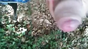 Bearded Man Masturbating Outdoors