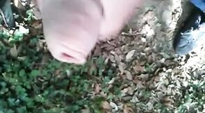 Bearded Man Masturbating Outdoors