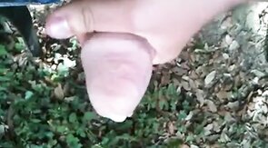Bearded Man Masturbating Outdoors