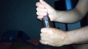 Black Guy Gets an Anal Massage and Fuck from a Young Stud