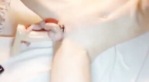 Oiled Twink Masturbates with a Giant Dildo