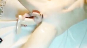 Oiled Twink Masturbates with a Giant Dildo