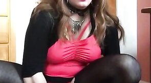 Crossdresser's Anal Fun with Butt Plug