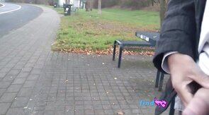 Big-Cock German Daddy Wanks Outdoors