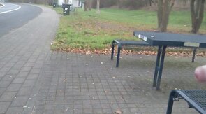 Big-Cock German Daddy Wanks Outdoors