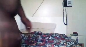 Black Chubby Gay Man Plays With His Ass Alone