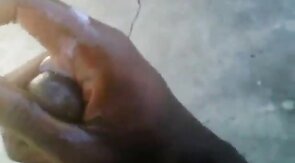 Huge Black Cock Masturbating and Cumming Outdoors