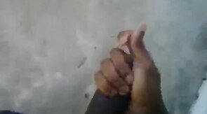 Huge Black Cock Masturbating and Cumming Outdoors