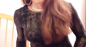 Mature Crossdresser Handjob with a Hunk