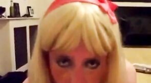 Submissive Crossdresser's Blowjob Training