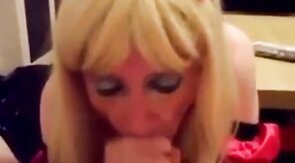 Submissive Crossdresser's Blowjob Training