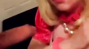 Submissive Crossdresser's Blowjob Training