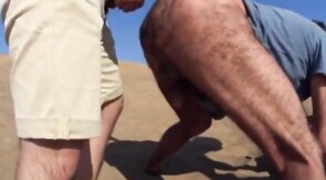 Bareback Outdoor Adventure With A Stranger On A Dune