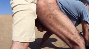 Bareback Outdoor Adventure With A Stranger On A Dune