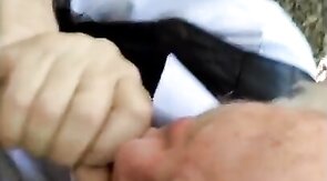 Old Man Sucks Young Cock Outdoors