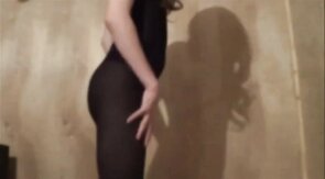 Black Bodystocking Twink Crossdresser Strips