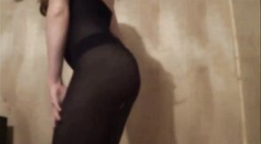 Black Bodystocking Twink Crossdresser Strips