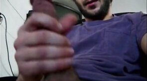Bearded Amateur Man Masturbating Solo
