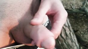 Pissing Outdoors with a Big-Cocked Hunk