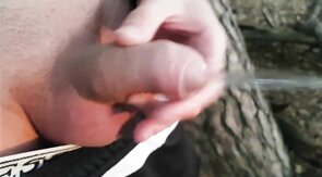 Pissing Outdoors with a Big-Cocked Hunk